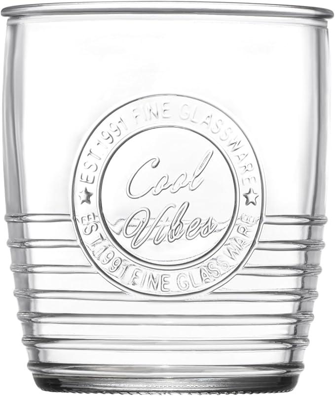 Le'raze Set of 8 Original Mason Drinking Glasses 4-18oz. Highball Tumbler Glasses, and 4-13oz. Whiskey Glass Cups for Everyday Home Use, Water, Beer, Juice, Cocktail.