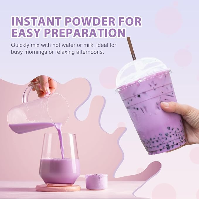Soeos Taro Flavored Powder, 2.2 lbs (1kg) – Instant Bubble Tea Mix with Creamer & Sugar, Easy to Prepare, Perfect for Boba Drinks & Desserts