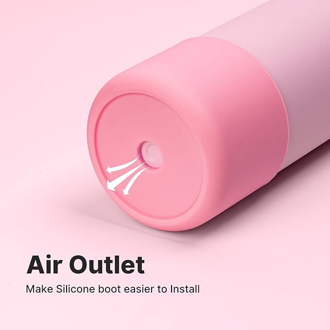 Silicone Water Bottle Boot for Owala 40 oz, Anti-Slip Protective Sleeve for Owala Twist & FreeSip & Flip Stainless Steel Water Bottle, Boot Bottom Base (Pink)