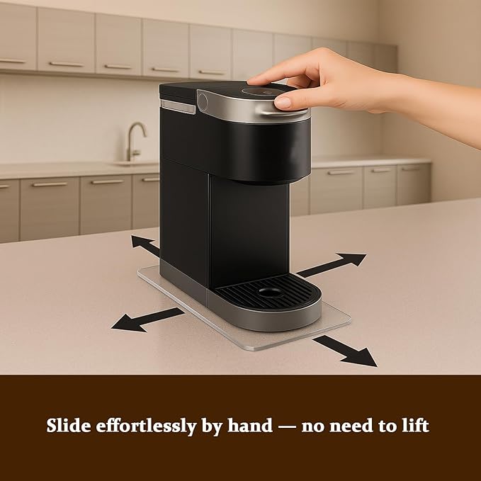 Transparent Acrylic Coffee Maker Slider Tray – Slider Tray for Countertop, Compatible with Keurig Single Serve K-Cup Pods Coffee Maker K-Mini & K-Express, Perfect Fit for Single-Serve Machines