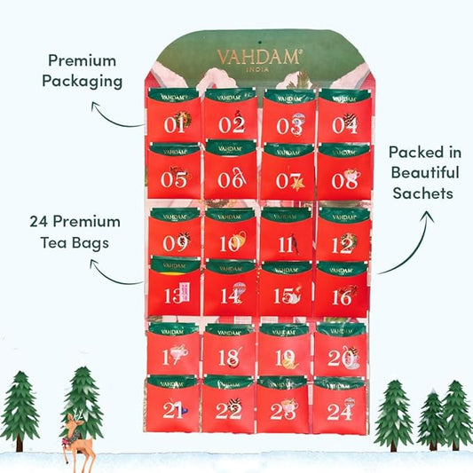 Limited Edition - Advent Calendar 2026 Tea Bags Folding Gift Set | 24 Unique Flavors - Holiday Gift Box | Christmas Advent Calendar 2026 for Adults, Advent Calendar 2026 Adult Women and Men | VAHDAM