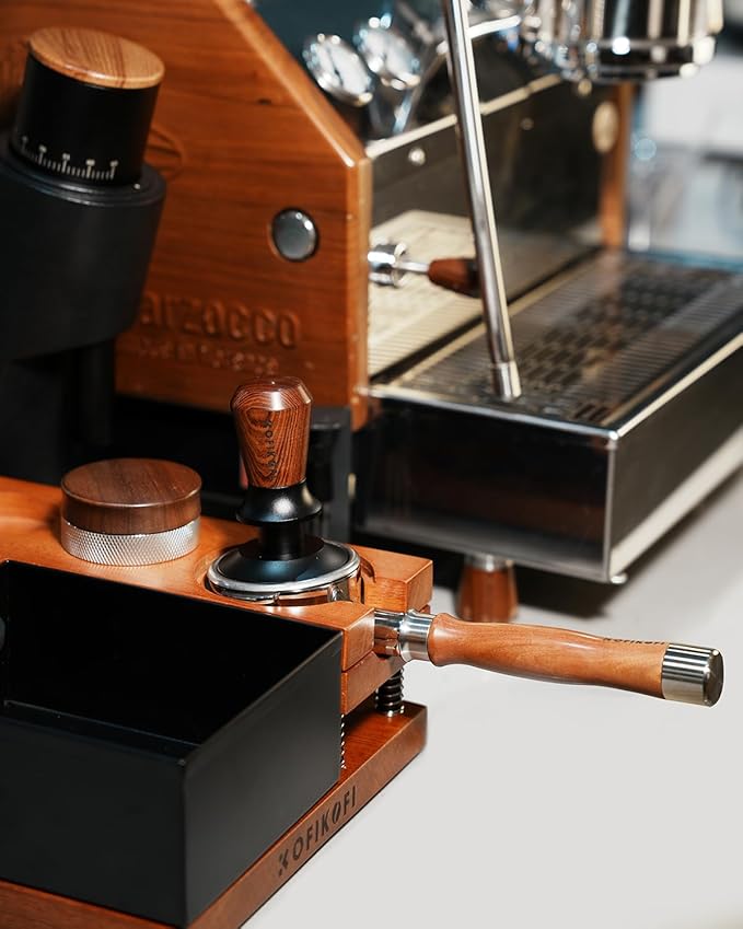 58mm Bottomless Portafilter For Gaggia, 2 Ears Slim Naked Portafilter Fits Gaggia Espresso Coffee Machines with Stainless Steel Head and 18g Filter Basket and Puck Screen - Rosewood Handle