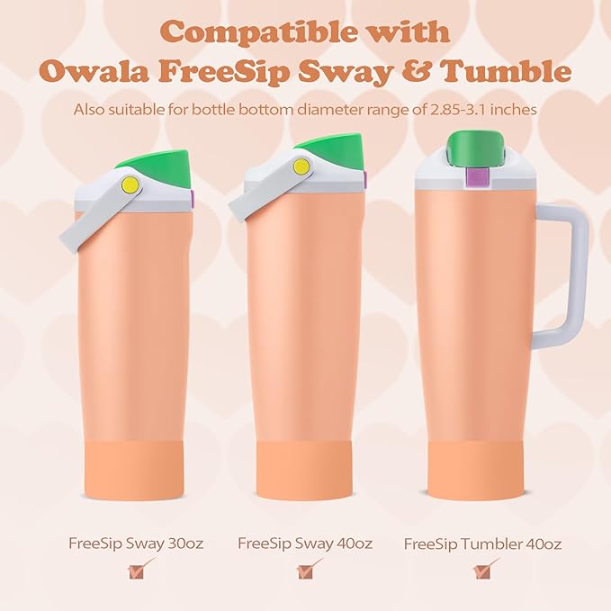 2PCS Silicone Boots for Owala 30oz & 40oz FreeSip Sway Bottles & Tumblers – Non-Slip, Scratch-Resistant, Stability Enhancer for Owala Accessories (Nectarine Orange)