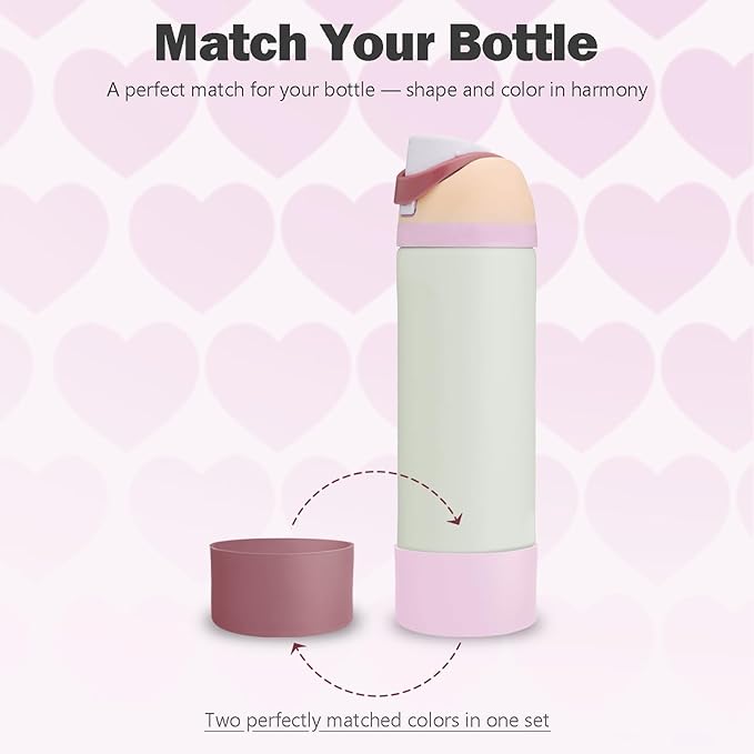 2PCS Silicone Boot for Owala 24oz FreeSip Water Bottle, Anti-Slip Scratch-Resistant Bottom Sleeve, Protective Sports Bottles Accessories, BPA-Free