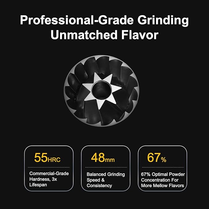 V4 Manual Coffee Grinder with Full Aluminum Alloy Body, Stainless Steel Burr for Consistent Uniform Grind,Foldable Handle, Portable Grinder for Espresso, French Press, Travel, Camping, Home