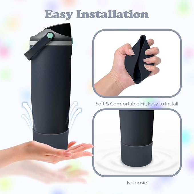 Silicone Boot for Owala 30oz & 40oz FreeSip Sway Bottles & Tumblers - Non-Slip, Scratch-Resistant, Stability Enhancer, Available in 12 Colors (Foggy Tide)