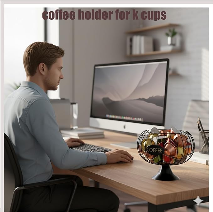 Coffee Creamer Holder Large Capacity Holder for k Holder Organizer for Counter - Coffee Decor Station for Pods, Espresso, Capsules, Creamer, (Black-DD)