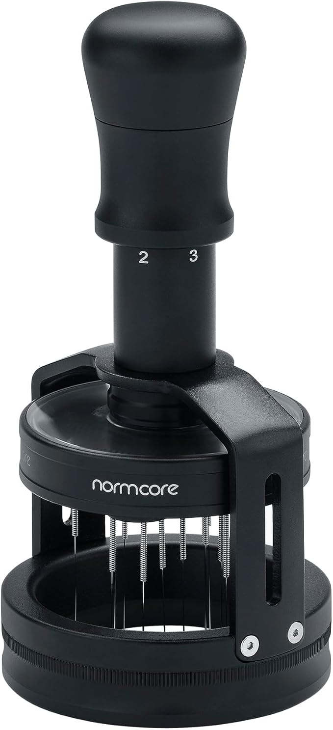 Normcore 51mm Planetary Needle Distributor Tool V3, Espresso WDT Tool with Magnetic Base, Adjustable Depth Coffee Stirrer for Precision Puck Prep, Black