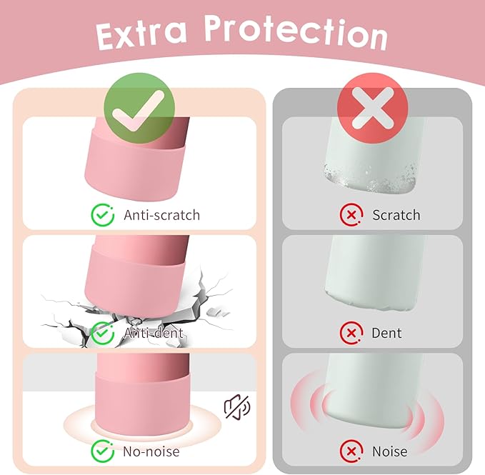 2PCS Silicone Water Bottle Boot, Compatible with Owala 24oz 32oz 40oz, Protective Anti-Scratch & Anti-Dent No Noise Sleeve Cover for FreeSip/Twist/Flip Water Bottles (Angel Food Cake, 24oz)