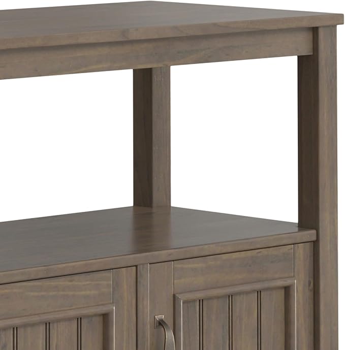 SIMPLIHOME Lev SOLID WOOD 48 Inch Wide Contemporary Console Table in Smoky Brown, For the Living Room, Entryway and Bedroom