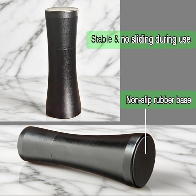 Espresso WDT Tool with Stand, Black Aluminum and Stainless Steel Coffee Distribution Stirrer, Replaceable Needles