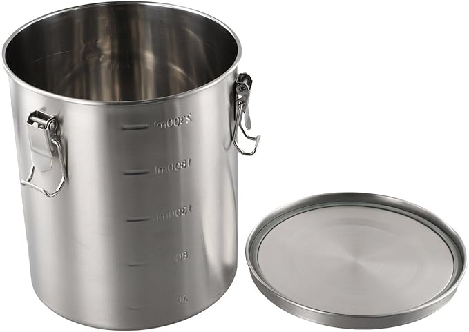 Stainless Steel Airtight Canister, Food Storage Canisters With Airtight Lid Locking Clamp, Stainless Steel Vacuum Sealed Grain Barrels For Coffee Bean Storage(2500MM B)