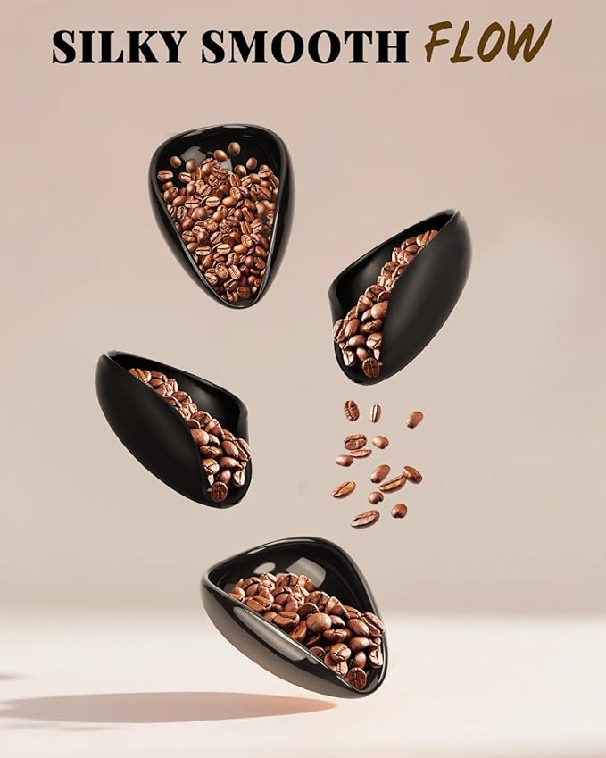 Coffee Dosing Cup, Ceramic Coffee Bean Dosing Cup for Espresso Tray for Beans, Barista Tool for Home, kitchen - Black