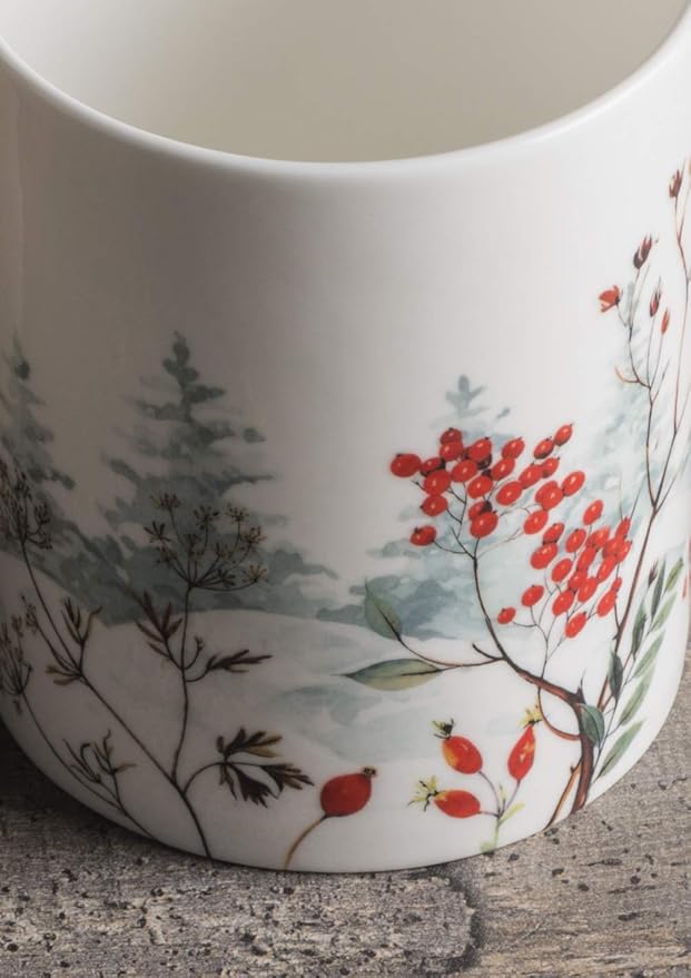 Maison d' Hermine Coffee Mug with Handles Fine Bone China Mugs Pack of Two Tea Cups for Hot Beverages Cappuccino Latte Home Restaurant Office Perfect for Gift (Morzine, 15 Ounce)