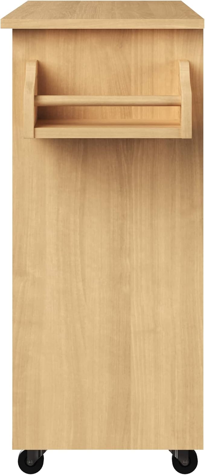 Kitchen Island with Spice Rack and Storage Cabinet - Rolling Cart with Drawers for Coffee Bar, Additional Counter Space, or Storage by Lavish Home (Oak)