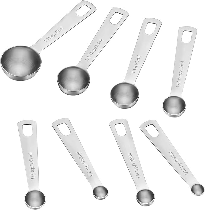 17 Piece Stainless Steel Measuring Cups and Spoons Set, with 1/16 Cup,1/3 Spoon and 1 Leveler