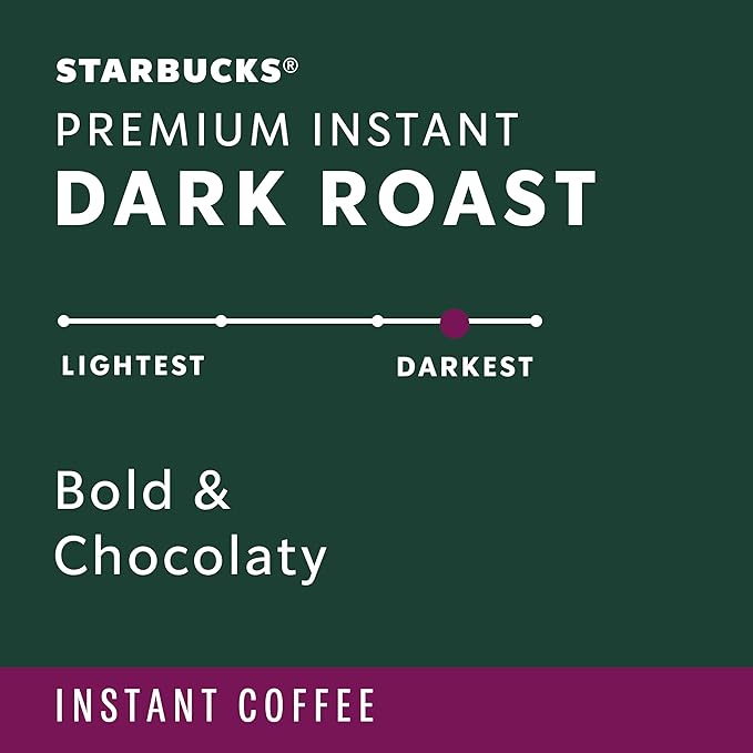 Starbucks Premium Instant Coffee, Dark Roast Coffee, Arabica Beans, Three 3.17 oz Tins