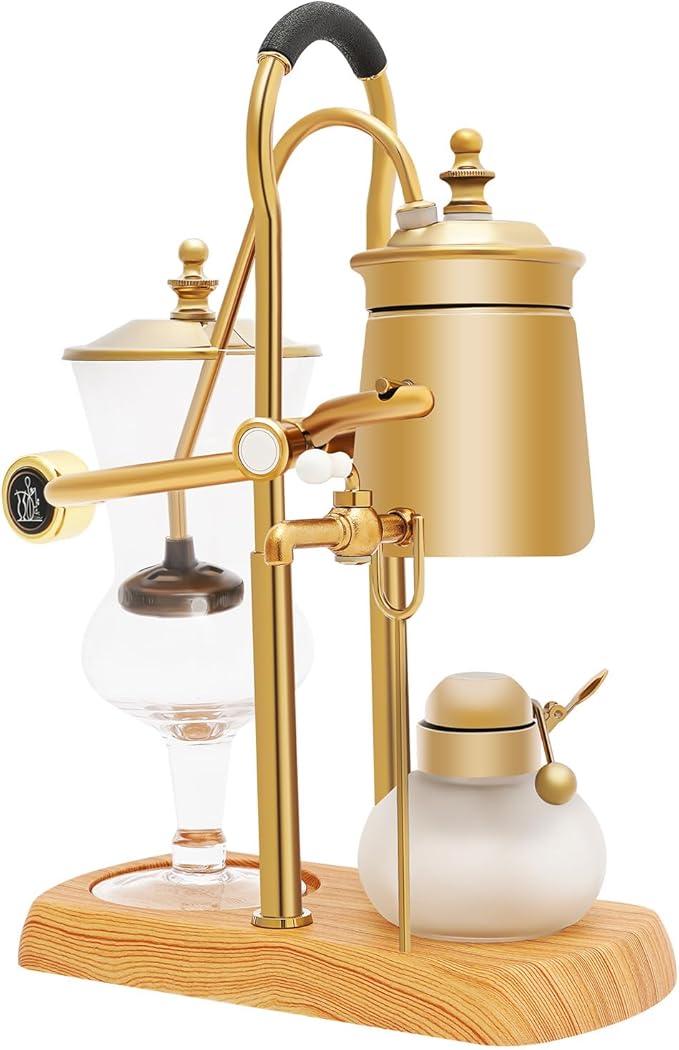 Eypkaol Belgian Siphon Coffee Maker, Vacuum Coffee Maker Brewing System, Balance Siphon/Syphon Coffee Brewer with Tee Handle, Elegant Retro Design for Coffee Shop Bar Home Use Gift