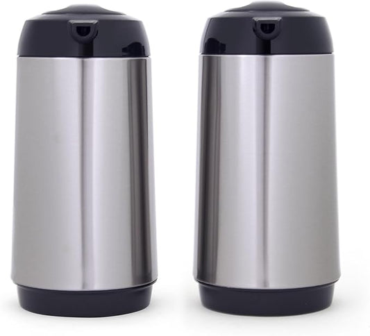 Copco Stainless Steel Insulated Carafes, Large Capacity Each For Serving, Set Of 2, 1 Quart, Silver