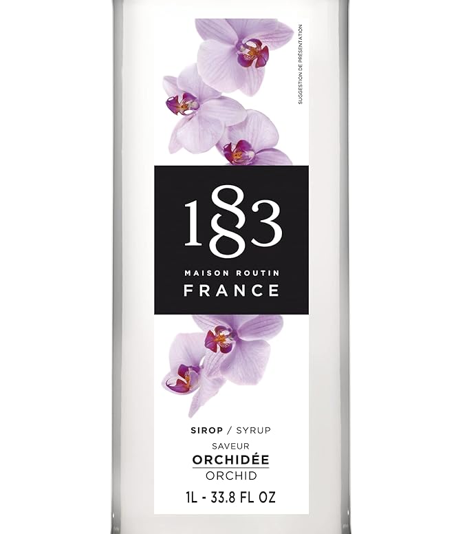1883 Orchid Syrup for Drinks, Made in France, 1 Liter Glass Bottle