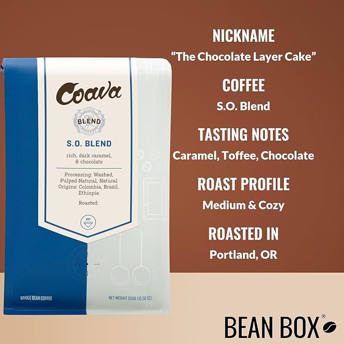 S.O. Blend - Roasted by Coava Coffee Roasters - Whole Bean Coffee - 12 Ounce Bag