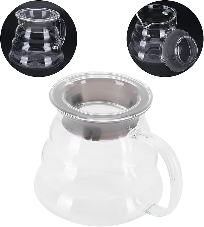 Yosoo Health Gear Glass Coffee Server, Practical Transparent Coffee Carafe for Bar Kitchen Counter, with Smooth Inner Surface and Glass Material (700ml)