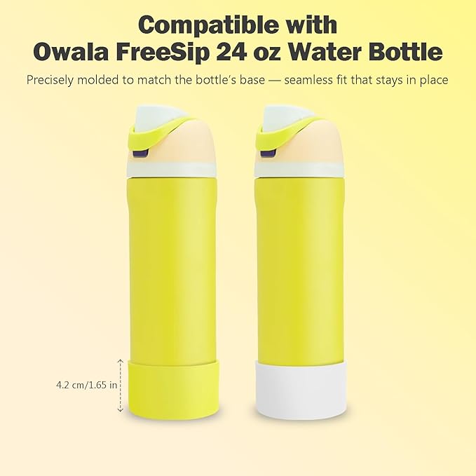 2PCS Silicone Boot for Owala 24oz FreeSip Water Bottle, Anti-Slip Scratch-Resistant Bottom Sleeve, Protective Sports Bottles Accessories, BPA-Free