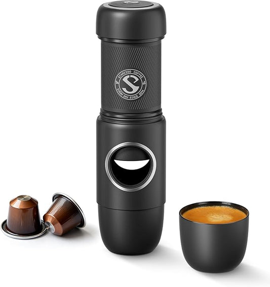 STARESSO TRAVEL NS Portable Espresso Maker, Ultra-Light Manual Coffee Machine, Compatible with Nespresso Original Pods, Perfect for Travel Camping Hiking