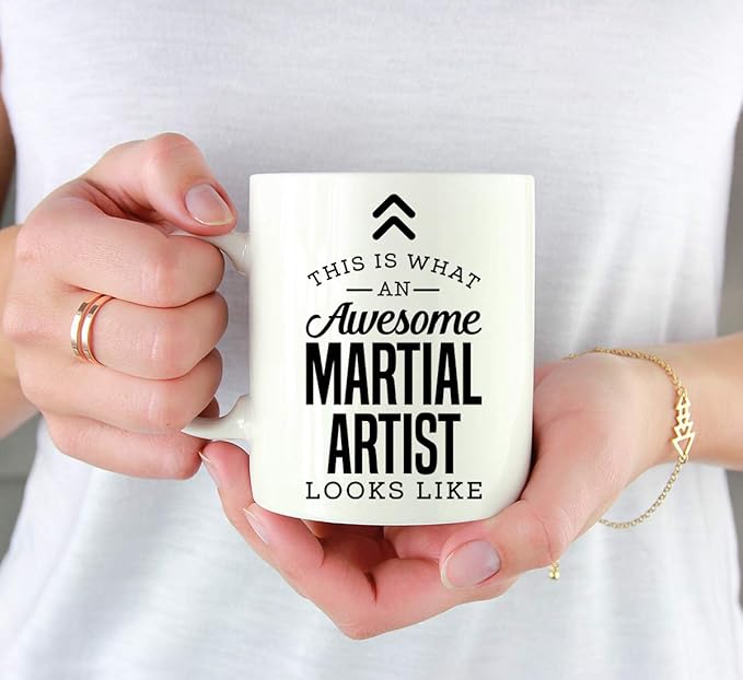 Andaz Press 11oz. Ceramic Coffee Tea Mug Thank You Gift, This is What an Awesome Martial Artist Looks Like, 1-Pack, Birthday Christmas Gift Ideas Coworker Him Her, Includes Gift Box