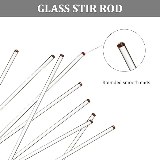 9 Pcs Glass Stir Sticks Glass Stirring Rod 12" Long 1/4'' Diameter with Both Ends Round (9)