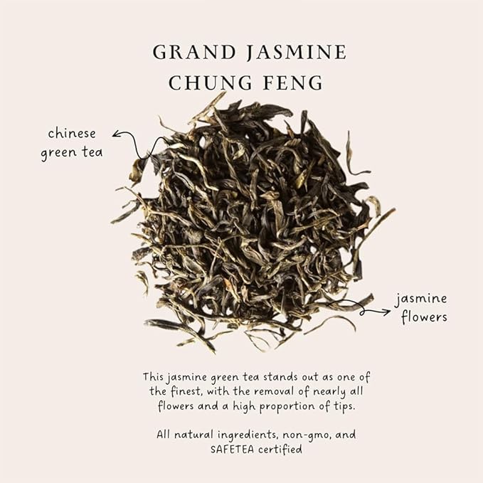 Palais des Thés - Grand Jasmine Chun Feng - Jasmine Green Tea - Premium Loose Leaf, Serves 20-25 Cups - 3.5oz Tin