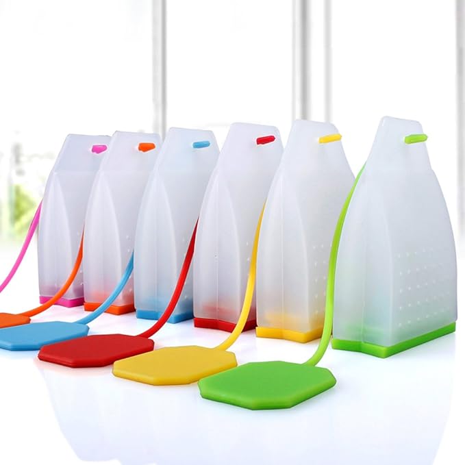 6 Pack Silicone Tea Infuser, FineGood Tea Bags Tea Infuser for Loose Tea Reusable Tea Filter Strainer