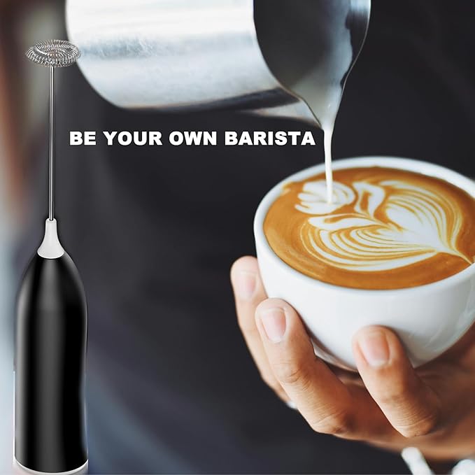 Milk Frother Rechargeable, Handheld Milk Frother, Electric Whisk Beater Foam Maker,USB Rechargeable Frother,Mini Drink Mixer and Coffee Blender Frother for Cappuccino,Frappe,Matcha,Hot Chocolate,Egg