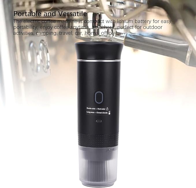 Yunir Portable Electric Coffee Machine, Self Heating Travel Coffee Maker with Capsule Design, 15 Bar Pressure, Material, Coffee Maker for Travel Office Car