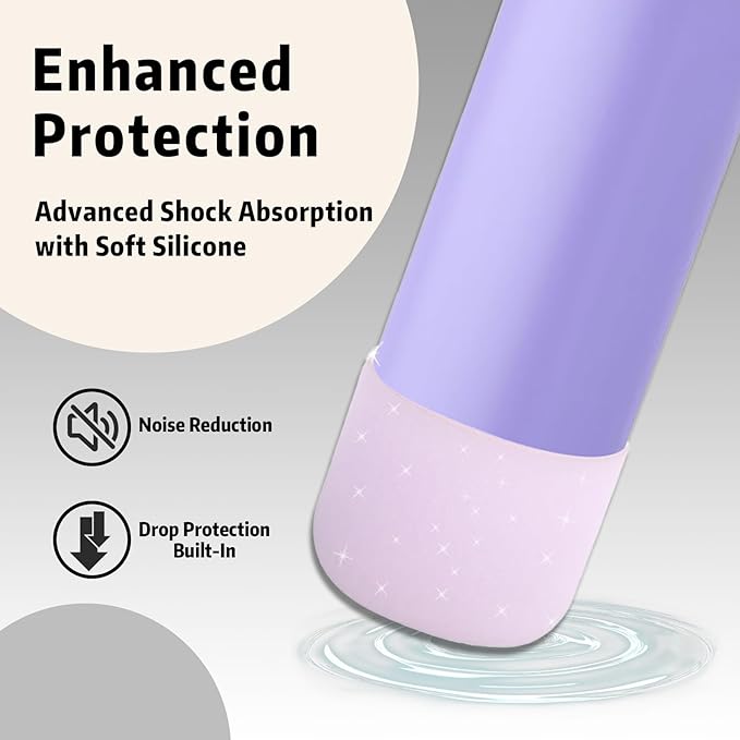 Silicone Boot for Owala 40oz Water Bottle – Anti-Slip Protective Cover, Bottle Boot, Base Cover Compatible with FreeSip, Sleeve for Stainless Steel Tumblers (Glitter Purple, 40OZ)