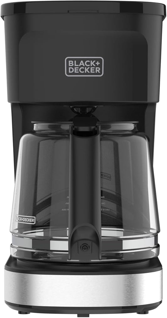 BLACK+DECKER CAFÉCRAFT 12-Cup Coffee Maker, One-Switch Drip Coffeemaker with Vortex Showerhead Technology, Sneak-A-Cup, Keep Warm Function, Stainless Steel