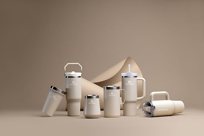 STANLEY Quencher H2.0 Tumbler with Handle and Straw 40 oz | Flowstate 3-Position Lid | Cup Holder Compatible for Travel | Insulated Stainless Steel Cup | BPA-Free | Exclusive Toasted Almond