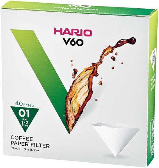 Hario, Filter Paper 01 White, 40 Count