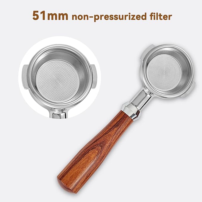 51mm Portafilter Filter Basket, 1-Cup Reusable Stainless Steel Coffee Filters Espresso Filter Basket Espresso Machine Accessories for Portafilter Coffee Machine