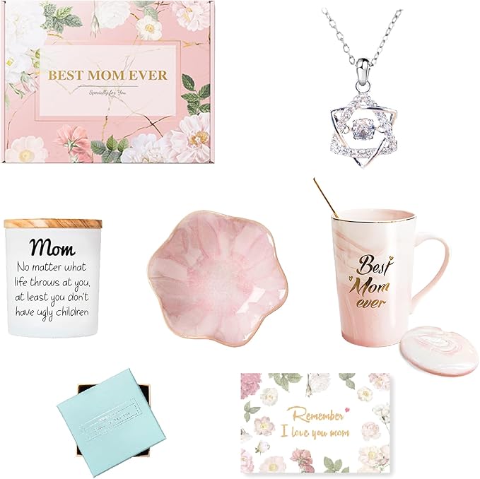 Gifts for Mom, Birthday Gifts For Best Mom Ever Coffee Mug Unique Mothers Day Gifts Basket from Daughter Son Mother's Day Present, Unique Mom's Gifts