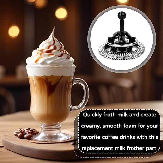 2pcs Whisk Compatible With Aeroccino 3/4 / Plus,Durable Stainless Steel Construction,Aeroccino 4,Frother Parts,Milk Frother,Replacement Whisk For Frother Parts，Stainless Steel（Black）