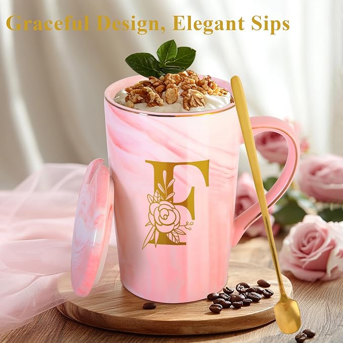 Personalized Ceramic Coffee Mug with Lid Tea Cup Women Gift Flight Attendant Pet Sitter Secretary Hairdress Caregiver Musicians Dancer Cheerleaders Hairstylist Nanny Hair Stylist Nail Technician,F