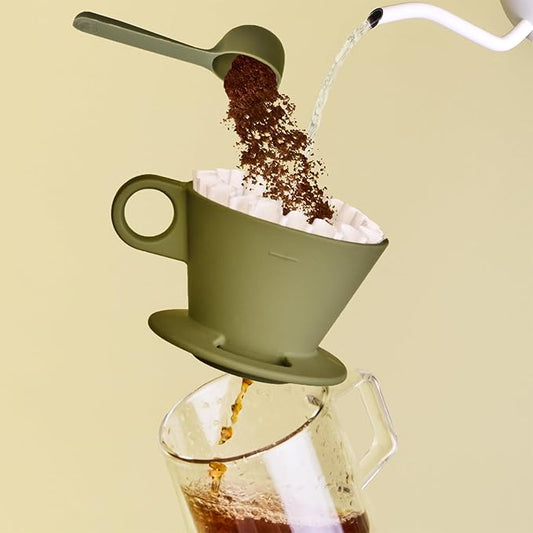 Verve Dwell Dripper Pour Over Coffee Maker Set, Non-Electric Coffee Dripper, Manual Brew Maker (Green)