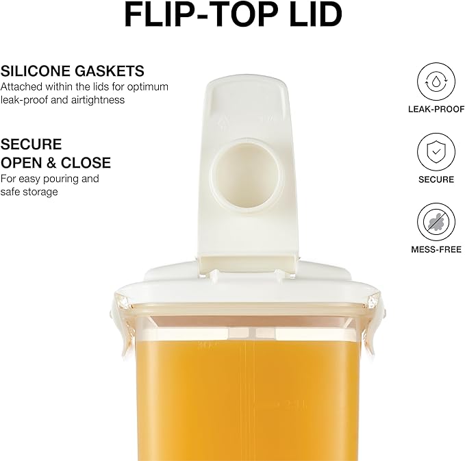LocknLock Aqua Fridge Door Water Jug with Handle BPA Free Plastic Pitcher with Flip Top Lid Perfect for Making Teas and Juices, 3 Quarts, Ivory
