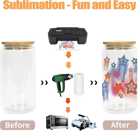 AGH 4 Pack Snow Globe Tumbler 16 oz Sublimation Snow Globe Glass Tumbler with Pre Drilled Hole Double Wall Snowglobe Glass Cups for Snow Globe Glitter DIY