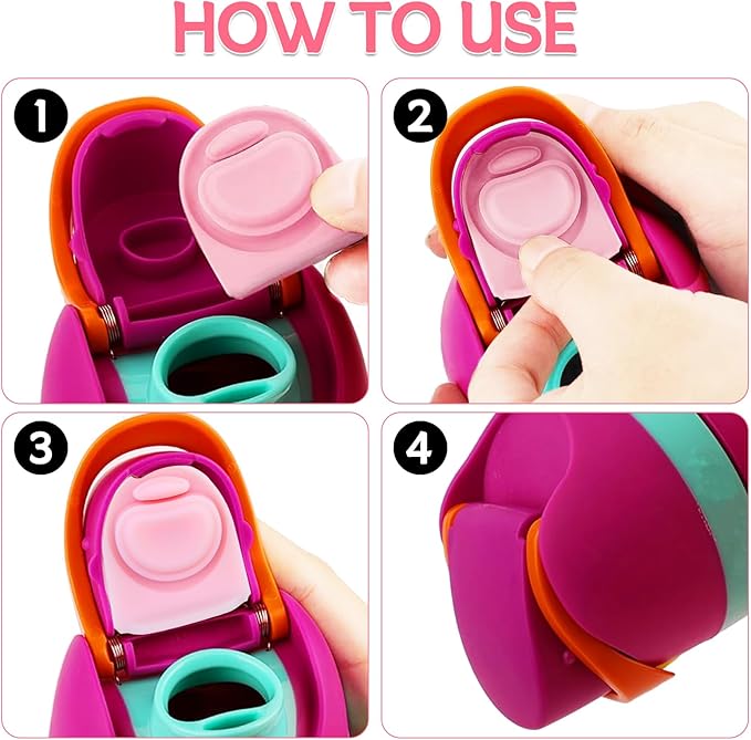 4pcs Replacement Stopper Compatible with Owala FreeSip 24oz 32oz,Water Bottle Top Gasket Lid for Owala 16/19/24/32/40oz Seal Bottle Mouth Cap Stopper Parts Silicone Insert Accessories (Pink