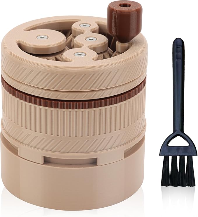 ShanSon WDT Espresso Tool with Brush Base Coffee Powder Distributor Needle WDT Tool for Barista Coffee Bar Espresso Distribution Tool,51mm,Khaki&Brown