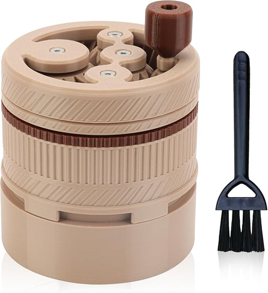 ShanSon WDT Espresso Tool with Brush Base Coffee Powder Distributor Needle WDT Tool for Barista Coffee Bar Espresso Distribution Tool,54mm,Khaki&Brown