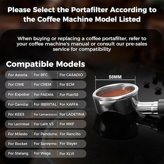 IKAPE 58mm Bottomless Naked Portafilter, Black - Compatible with E61,Rocket,Sanremo,Slayer,Flair 58,ECM,etc.Espresso Machines(20g Basket Included)