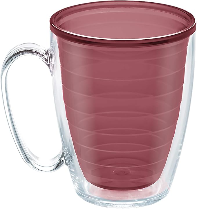 Tervis Clear & Colorful Tabletop Made in USA Double Walled Insulated Tumbler Travel Cup Keeps Drinks Cold & Hot, 16oz Mug, Elderberry Wild